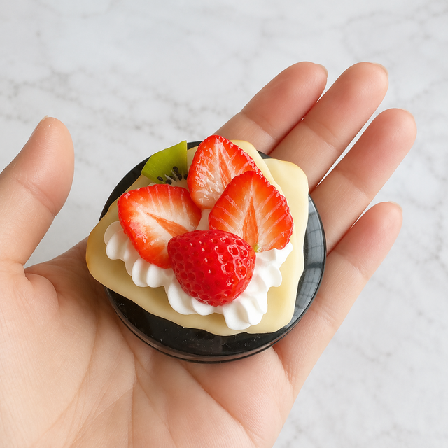 苺クレープの朱肉 strawberry スイーツデコ フェイクスイーツ | iichi