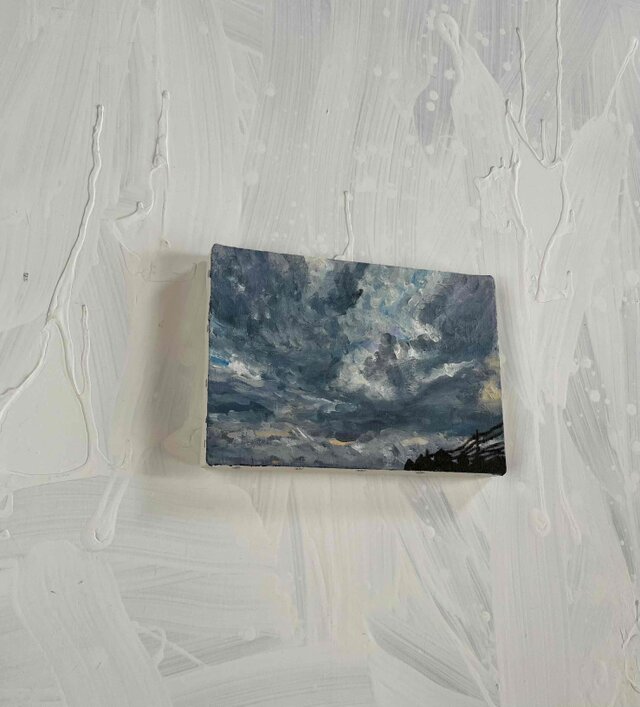 原画 油彩「近所の風景 20265」絵画・サムホールサイズ （16×23