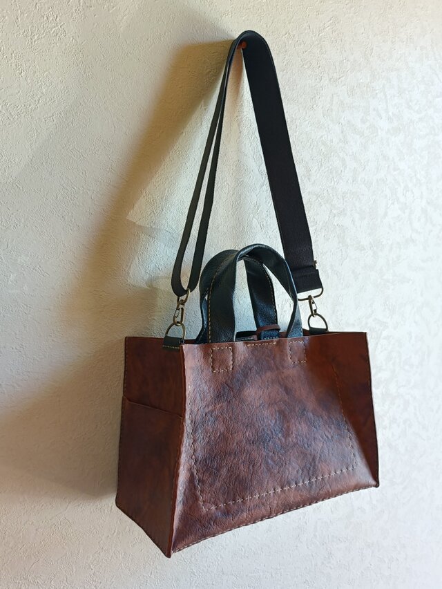 square tote shoulder ブラウン 馬ヌメ革 | iichi 日々の暮らしを