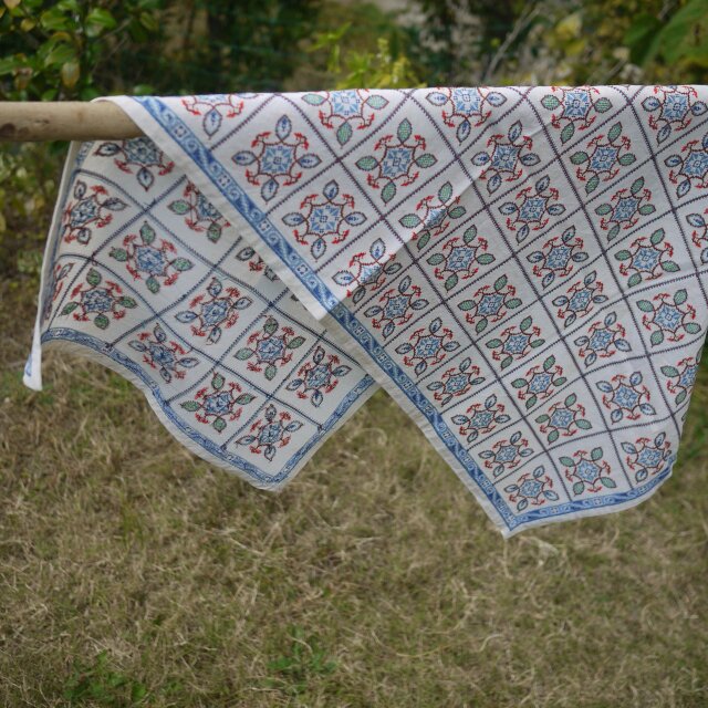 クロスステッチ刺繍 テーブルセンター ヴィンテージ英国 イギリス