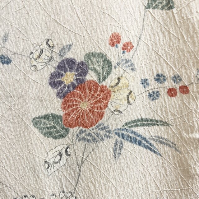 花紋様着物をリメイク ワンピース 鯉姫0003 / 古布 着物 着物リメイク