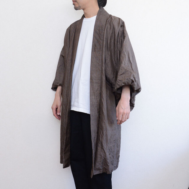 男性用羽織 / 茶道具柄絵羽裏・小紋 / シルクブレンド / ジャパン
