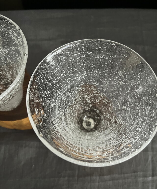 酒器 木グラス2客組 グラス 吹きガラス yk306 | iichi 日々の暮らしを