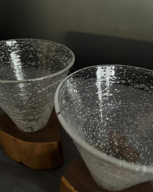 酒器 木グラス2客組 グラス 吹きガラス yk306 | iichi 日々の暮らしを