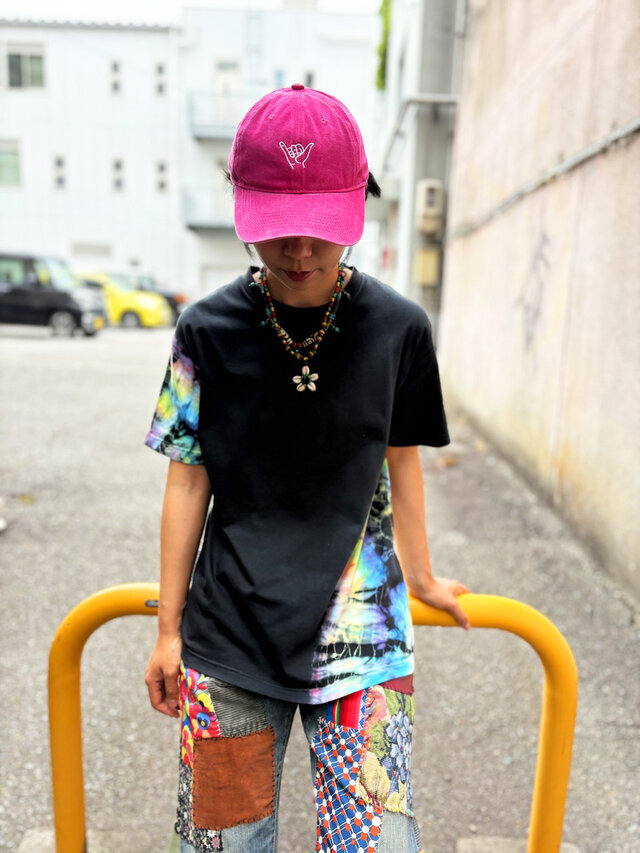 CVTVLIST 22SS H.N.D L/S Tee ダイダイ柄ブリーチ 総柄 タイダイ Tシャツ Mサイズ ブラック×カラフル Hippies Dye HD26-12
