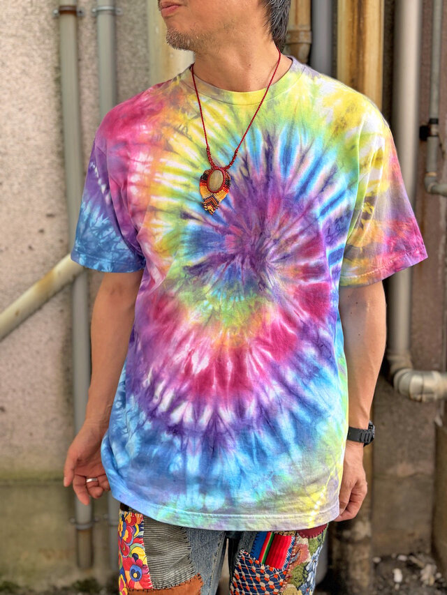 タイダイ Tシャツ XLサイズ カラフル スパイラル Hippies Dye HD26-14