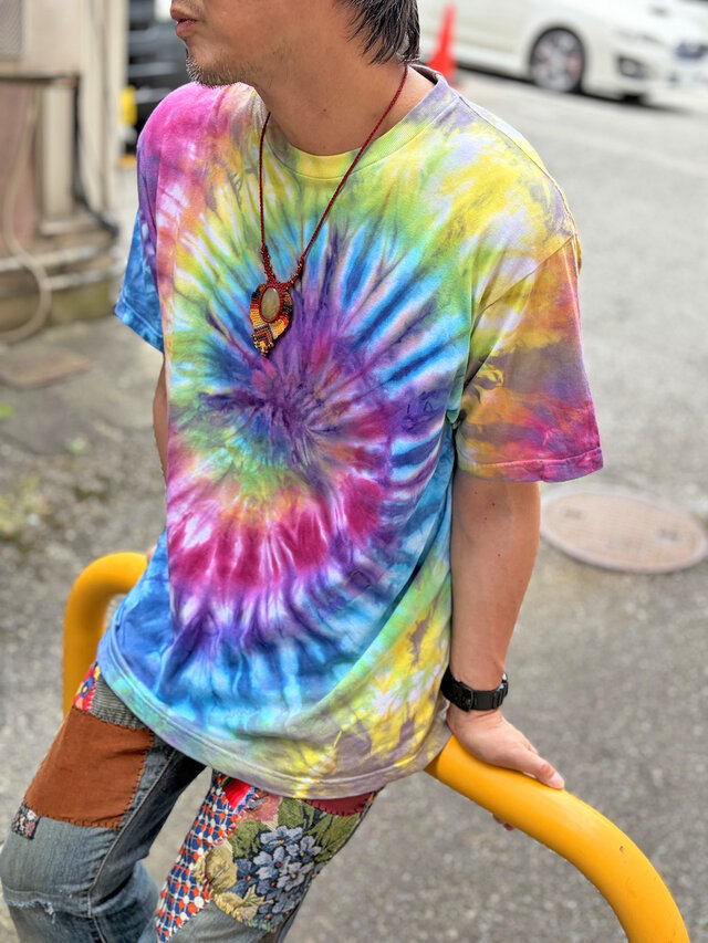 タイダイ Tシャツ XLサイズ カラフル スパイラル Hippies Dye HD26-14