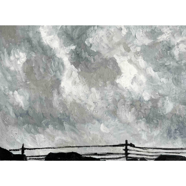 C.J. WHITE作 『別れの絵』油彩画 風景画 原画・油彩「近所の風景」絵画 P8（33×46㎝）アート ・キャンバス