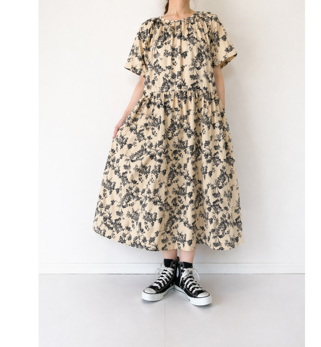 期間限定SALE】大人の花柄クラシカルワンピース＊アンティーク調の