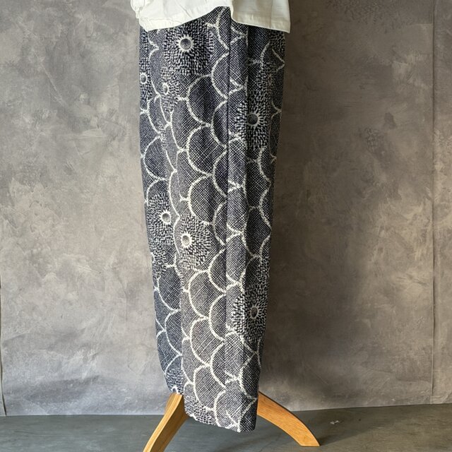 浴衣リメイク ワイドパンツ p0016 / 古布 着物 リメイク kimono