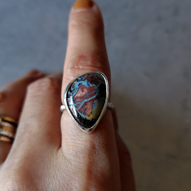 ボルダーオパールシルバーリング#10 | iichi 日々の暮らしを心地よく