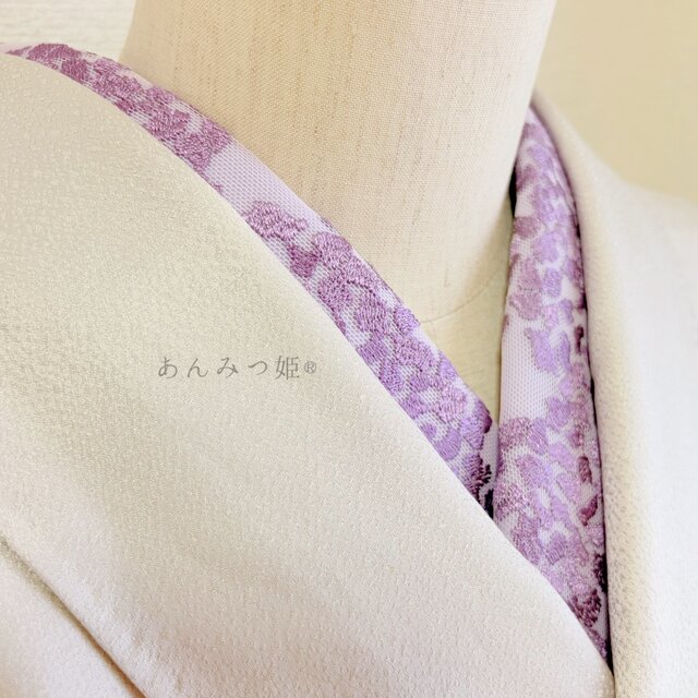 2ウェイの刺繍半衿 菖蒲色の刺繍 | iichi 日々の暮らしを心地よくする