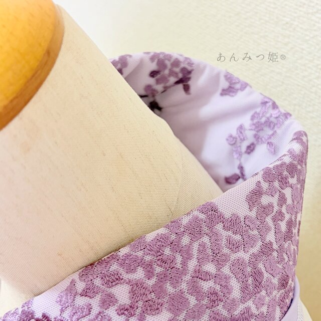 2ウェイの刺繍半衿 菖蒲色の刺繍 | iichi 日々の暮らしを心地よくする