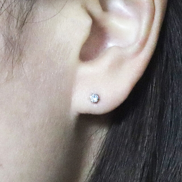 PT900 0.20ct天然ダイヤ　スタッドピアス プラチナ 一粒天然ダイヤモンドスタッドピアス 0.20ct 6本爪 シンプル