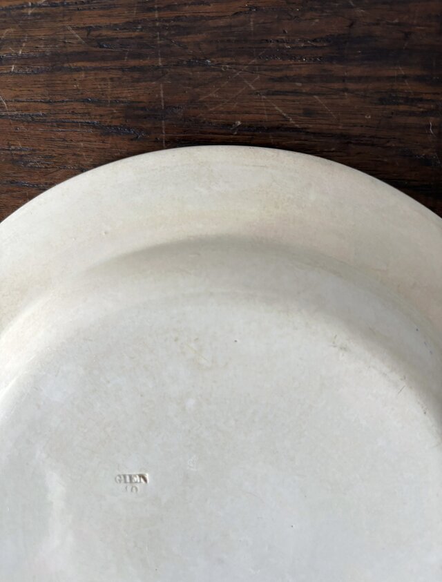 GIEN ジアン 青 グリザイユ 平皿 20.7cm フランス アンティーク