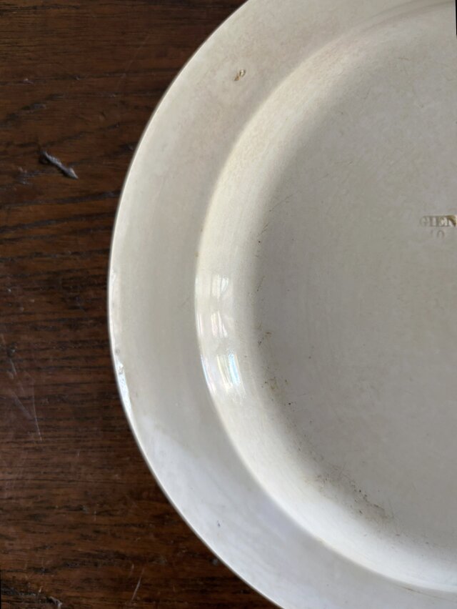GIEN ジアン 青 グリザイユ 平皿 20.7cm フランス アンティーク