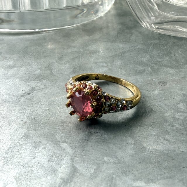 R441-ヴィンテージリング U.S.A.1980's Ruby Pink Gradient | iichi