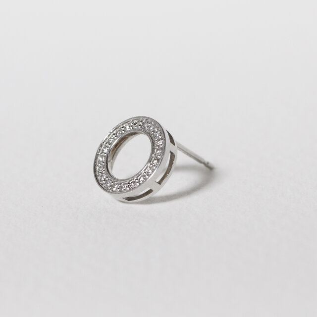 プラチナ 0.20ct サークルダイヤモンドピアス Pt900 華やか プラチナ