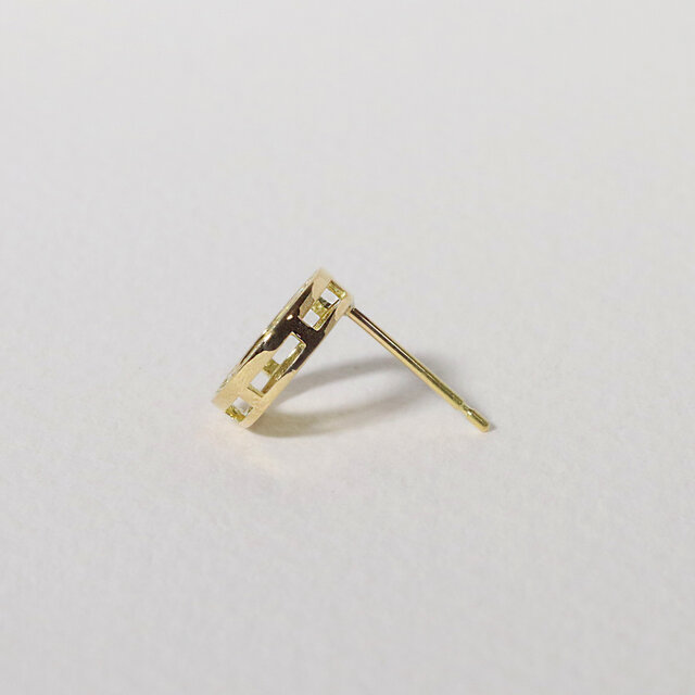 K18 0.20ct サークルダイヤモンドピアス 18金 華やか イエロー