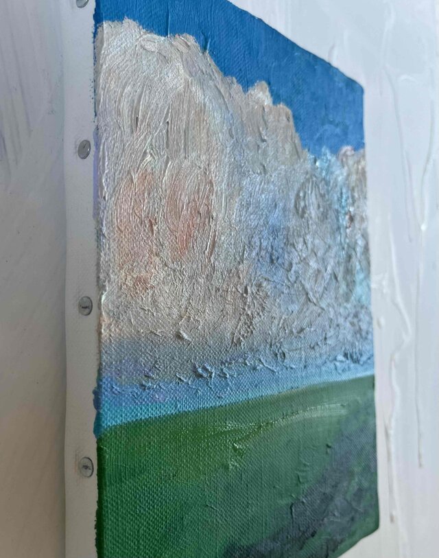 原画　油彩「田園と空」絵画・サムホールサイズ 16×23㎝） 原画 油彩「田園と空」絵画・サムホールサイズ 16×23㎝） | iichi 日々