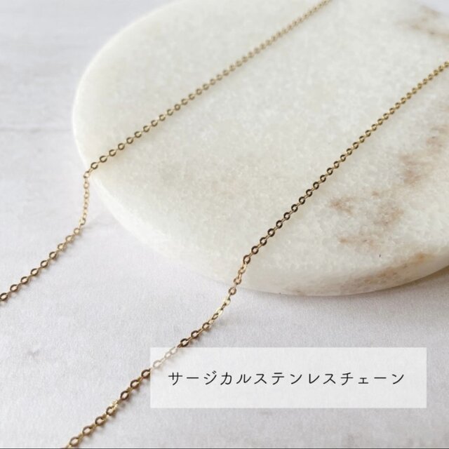 チェコガラスボタン ピアス／イヤリング＆ネックレスセット｜クリア