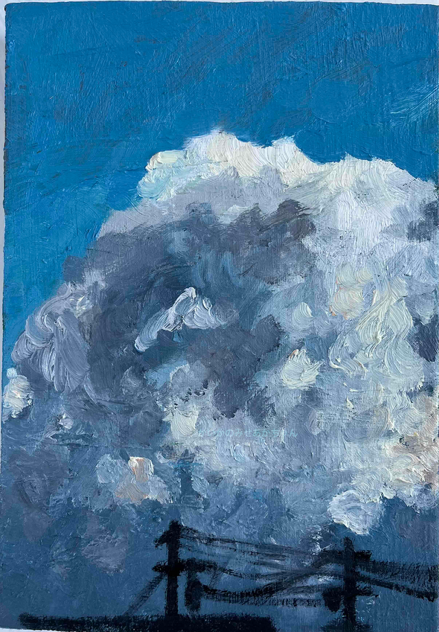 原画 油彩「近所の風景 20266」絵画・サムホールサイズ （16×23