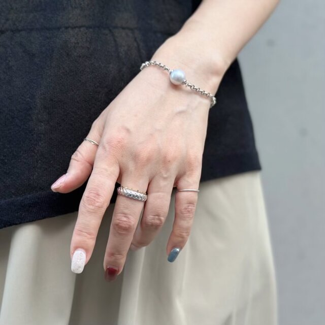 夏限定1点もの・送料無料】淡水パールのブレスレット｜本真珠 Silver