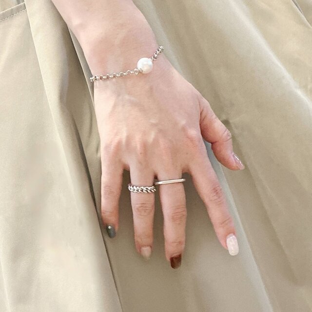 夏限定1点もの・送料無料】淡水パールのブレスレット｜本真珠 Silver