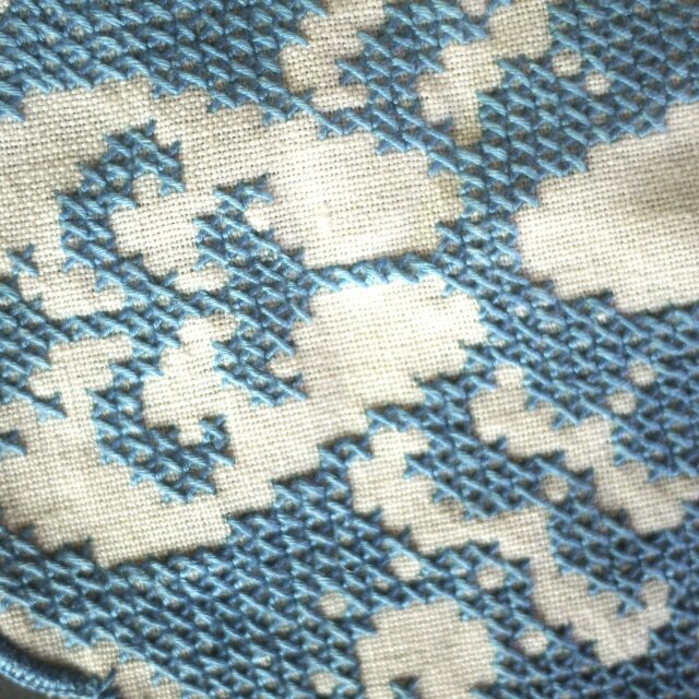 一色刺繍 楕円ドイリー2枚 クロスステッチ ドイツ | iichi 日々の