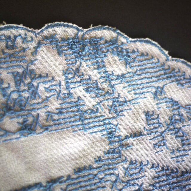 一色刺繍 楕円ドイリー2枚 クロスステッチ ドイツ | iichi 日々の