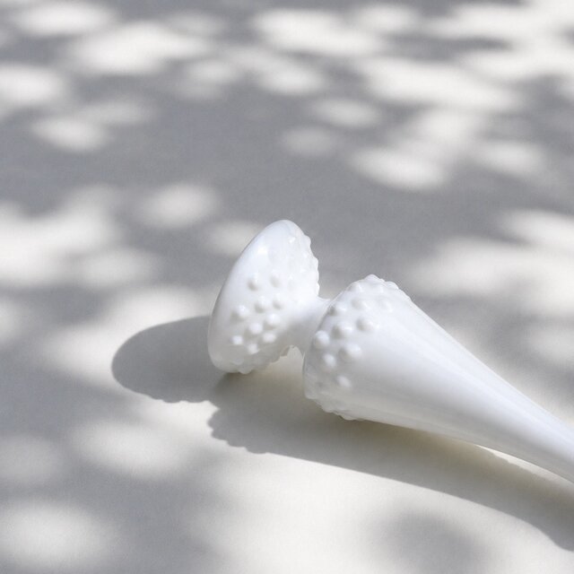 Fenton】アメリカ製 / hobnail milk glass vase / ガラス花瓶