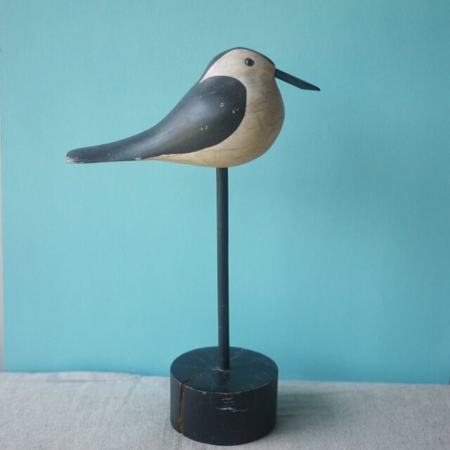 ハンドメイド 鳥のオブジェ 約30cm 鳥のオブジェ モノトーンの鳥 ドイツ | iichi 日々の暮らしを心地よく