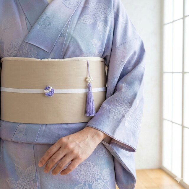 帯留め 】 紫陽花の彩 / 着物 和装 浴衣 紫陽花 あじさい 夏 浴衣 紫