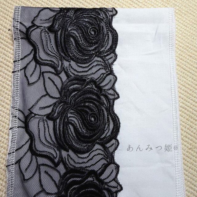洗える刺繍半衿 黒ばら | iichi 日々の暮らしを心地よくする