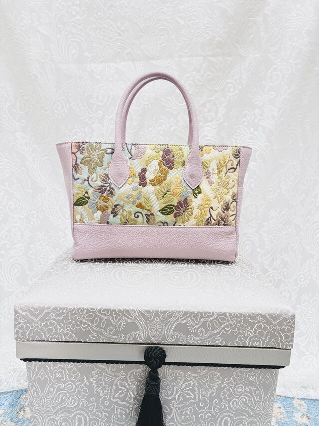 kimonobag 唐織帯リメイク 040 着物バッグ 利休バッグ 着物リメイク