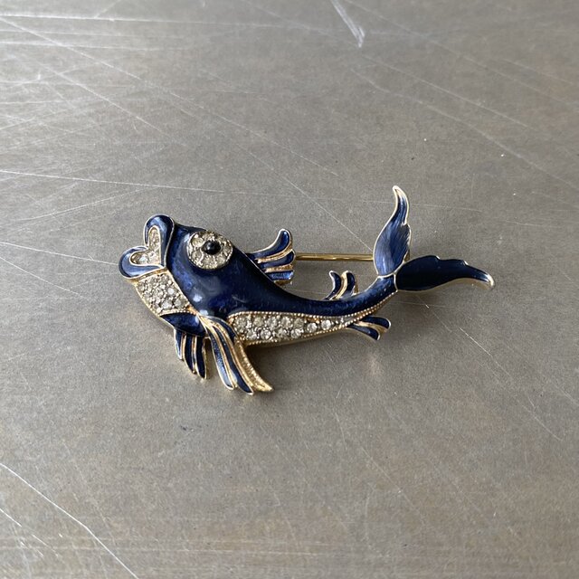 Vintage 70s-80s USA D'ORLAN enamel fish brooch | iichi 日々の