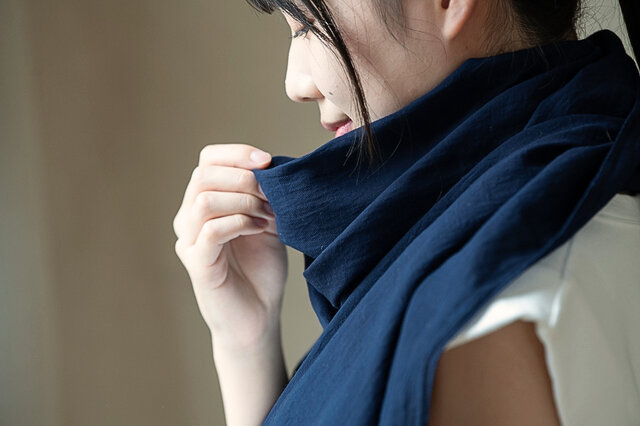 藍染 カルゼ大判ストール【Organic Cotton】のコピー | iichi 日々の