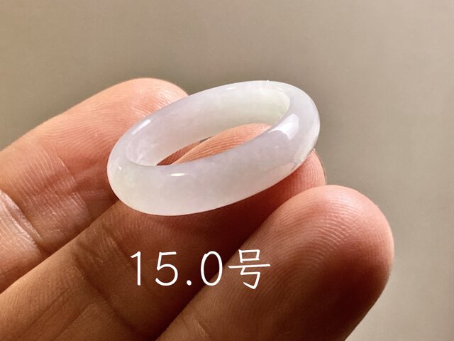 L18-47 氷糯種 白瓷 15.0号 ミャンマー産 A貨 本翡翠 くりぬき リング