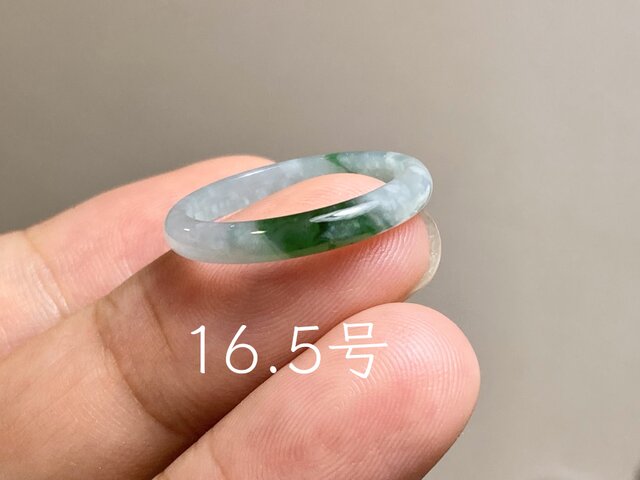 L18-54 氷糯種 16.5号 グアテマラ産 A貨 本翡翠 くりぬき リング