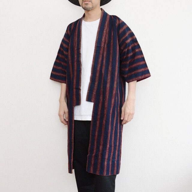 野良着 木綿 藍染 縞模様 昭和初期 東北 ジャパンヴィンテージ