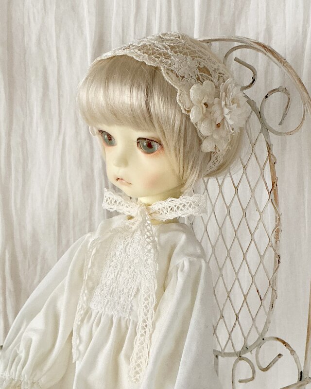 ドール用染め花付きレースのヘッドドレス(M) | iichi 日々の暮らしを