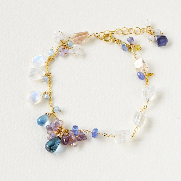 紫陽花色の色がさね｜ロンドンブルートパーズ・アクアマリン