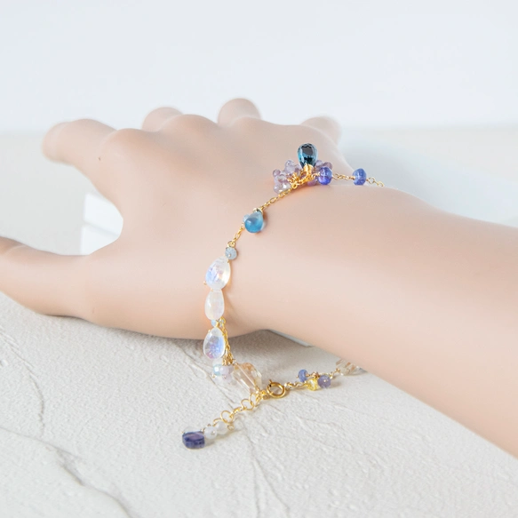 紫陽花色の色がさね｜ロンドンブルートパーズ・アクアマリン