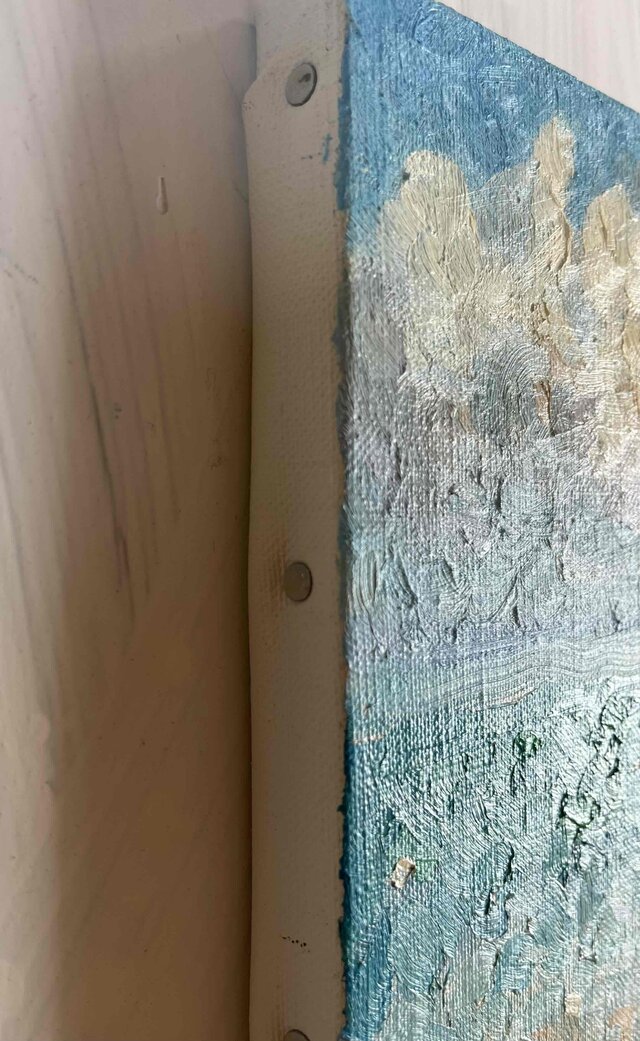 原画 油彩「朝の海 20266」絵画・サムホールサイズ （16×23㎝）アート