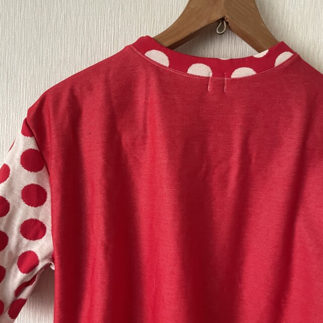 ドット切替半袖Tシャツ赤白F | iichi 日々の暮らしを心地よくする