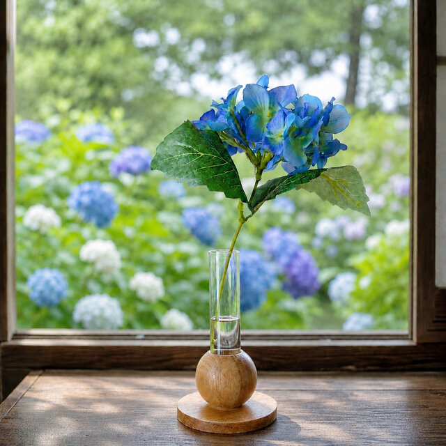 6月の花】本物みたいな紫陽花 blue マジカルウォーター インテリア