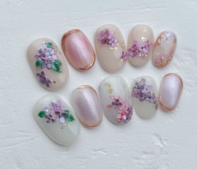 紫陽花の夢ネイルチップセット | iichi 日々の暮らしを心地よくする