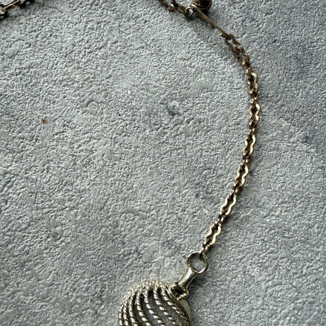 N323-ヴィンテージネックレス U.S.A. Textured Gold Openwork Wave