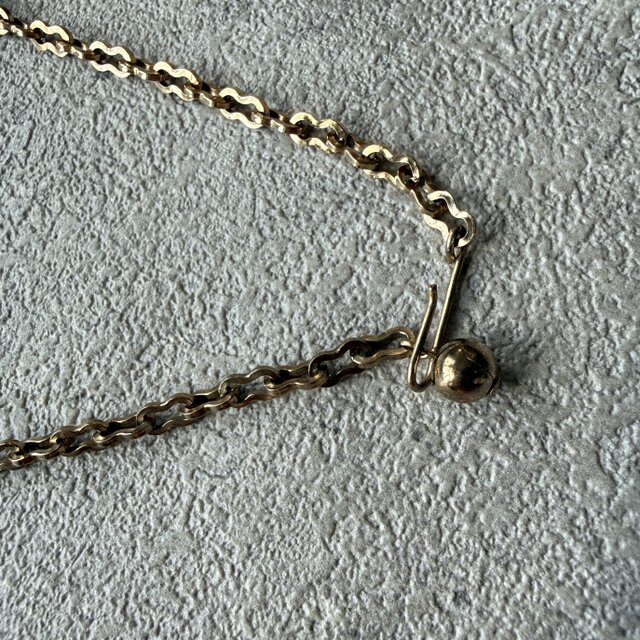 N323-ヴィンテージネックレス U.S.A. Textured Gold Openwork Wave
