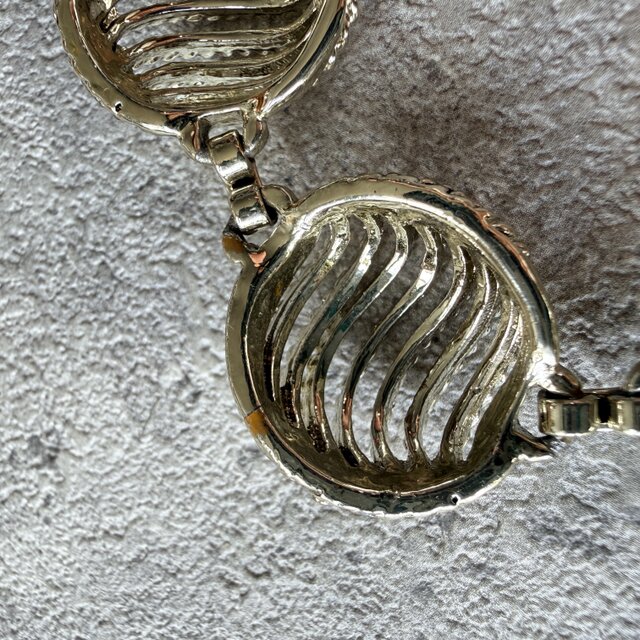 古いネックレス N323-ヴィンテージネックレス U.S.A. Textured Gold Openwork Wave